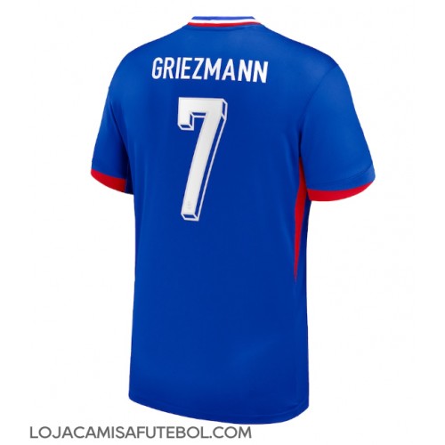 Camisa de Futebol França Antoine Griezmann #7 Equipamento Principal Europeu 2024 Manga Curta